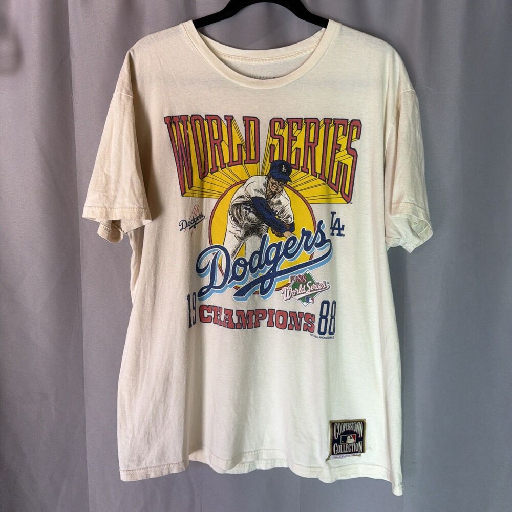 LA Dodgers 1988 World Series Champions T-Shirt Men's XL Mitchell & Ness MLB